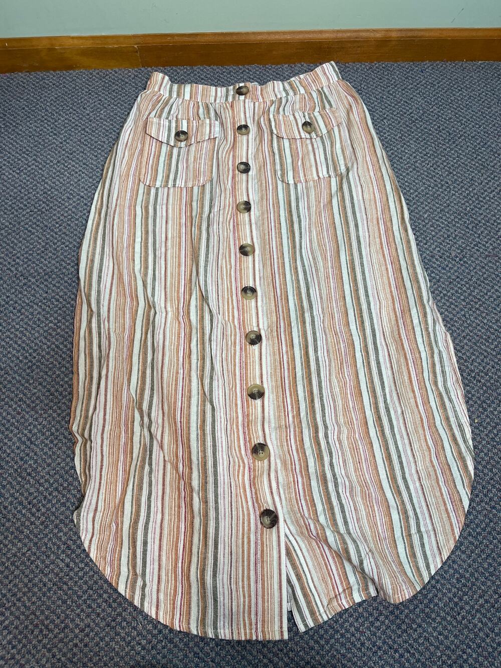 Urban Outfitters Button Up Linen Blend Skirt Small